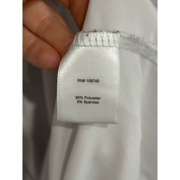 Serengeti Womens Plus Size V Neck Pleated Blouse 4X Polyester Spandex White Top - Picture 6 of 10